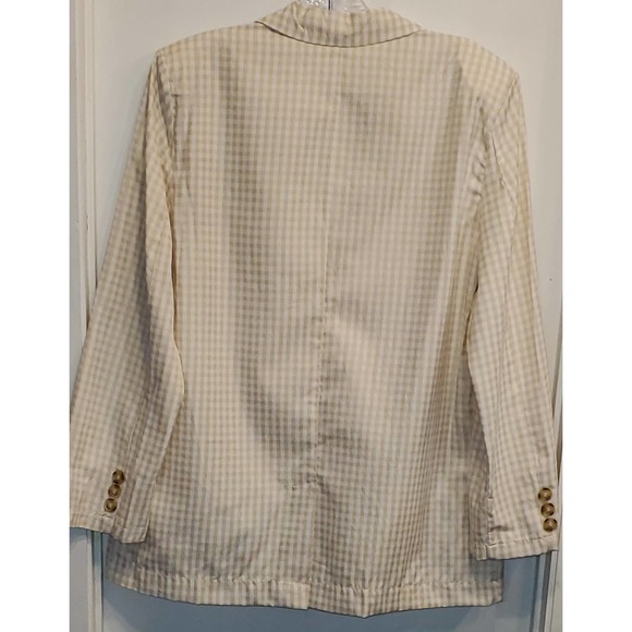 Cyrus Women's Taupe 2 Button Front Closure Gingham Blazer Size xl - Picture 6 of 15